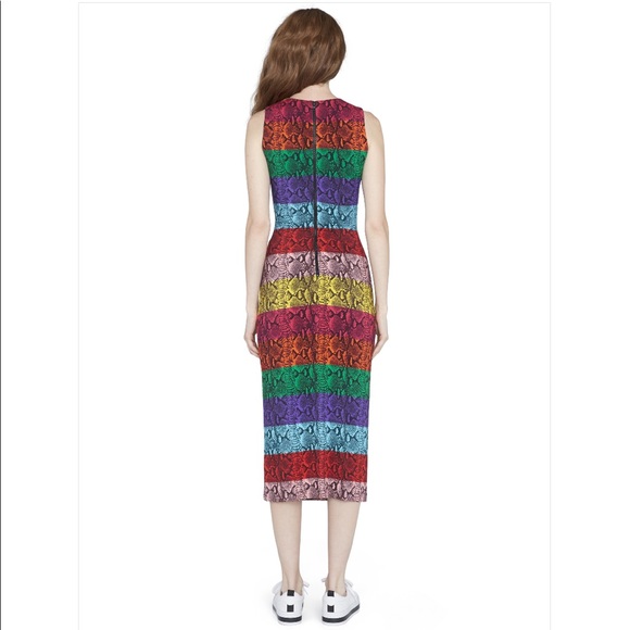 SOLD! 🛑Alice + Olivia Delora Rainbow🌈Snake Print Dress 2 - Picture 5 of 8